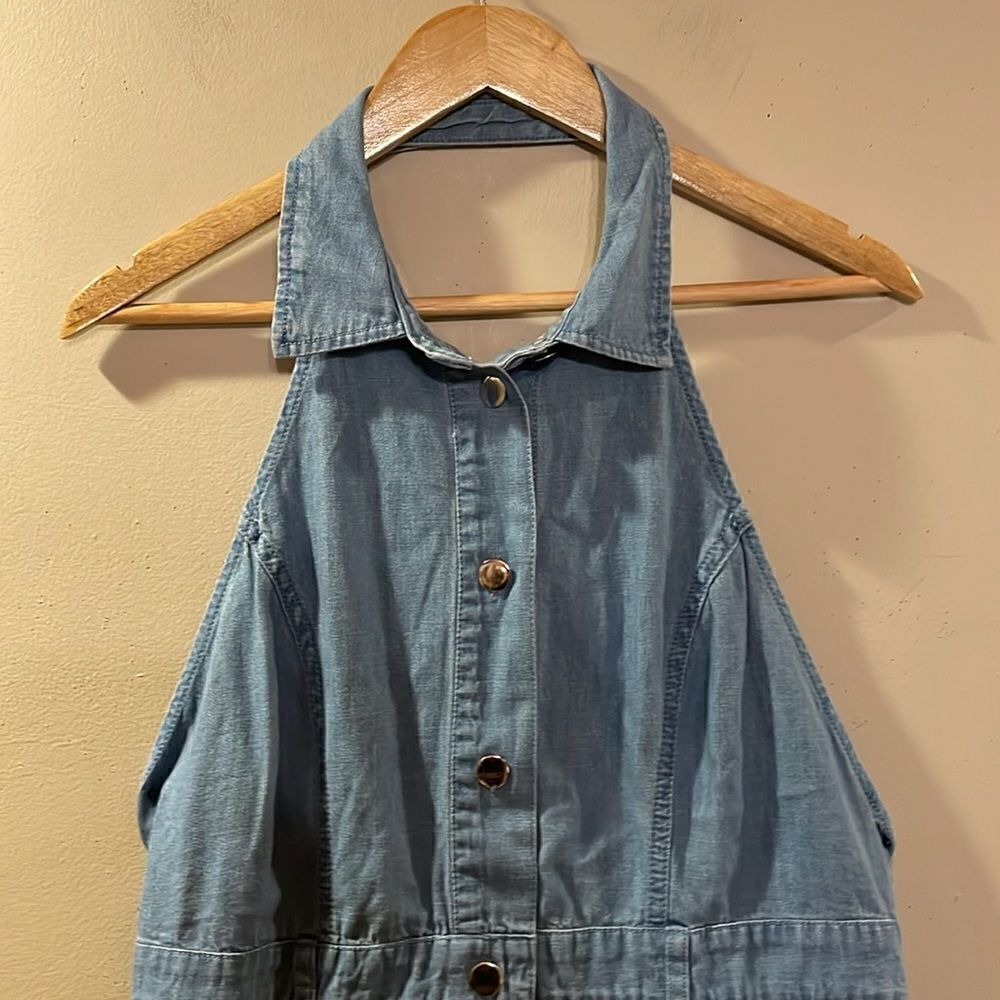 Free People Sami Point Collar Mini Denim Dress - Picture 4 of 13